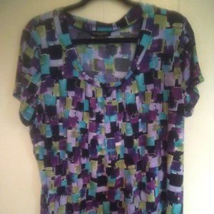 Multi colored short sleeve blouse